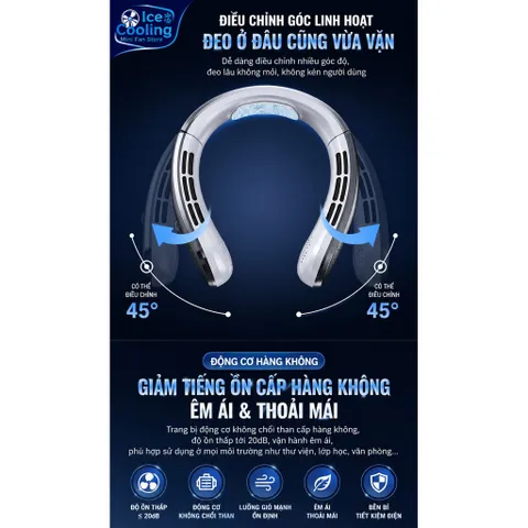 [L37-Max]Quạt Đeo Cổ Làm Lạnh 16°C L37-MAX - Công Nghệ Tấm Gốm Sứ, 100 Cấp Độ Gió, LED Hiển Thị Pin