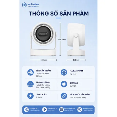 [ GF15-Z ]2026-Quạt Mini Tích Điện K818 Cao Cấp  Pin 20.000mAh, 100 Cấp Độ Gió, Tích Hợp Đèn Ngủ LED:CE,FCC,RoHs!