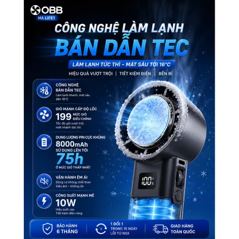 Quạt cầm tay mini có Sò Lạnh pin 8000mAh!