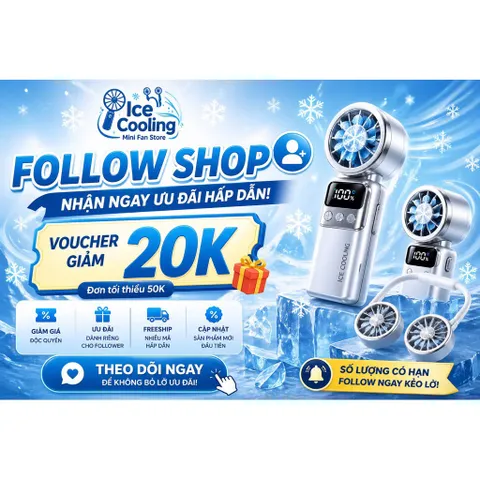 Quạt cầm tay mini có Sò Lạnh pin 8000mAh!