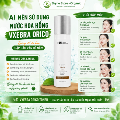 Toner Nước Hoa Hồng Orico Vxebra 120ml - Dưỡng ẩm, Làm sáng da, Phù hợp mọi loại da, Chiết xuất tự nhiên, Giúp da mềm mại mịn màng