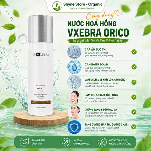 Toner Nước Hoa Hồng Orico Vxebra 120ml - Dưỡng ẩm, Làm sáng da, Phù hợp mọi loại da, Chiết xuất tự nhiên, Giúp da mềm mại mịn màng
