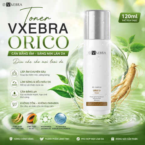 Toner hoa hồng Orico Vxebra nước cân bằng giúp dưỡng ẩm, làm sạch dịu da