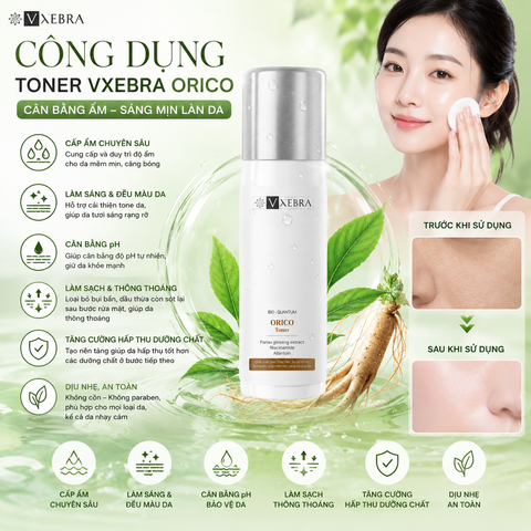 Toner hoa hồng Orico Vxebra nước cân bằng giúp dưỡng ẩm, làm sạch dịu da
