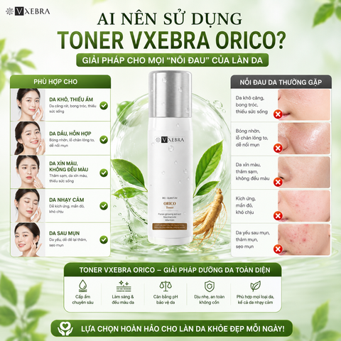 Toner hoa hồng Orico Vxebra nước cân bằng giúp dưỡng ẩm, làm sạch dịu da