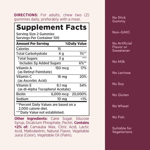 Hair Skin Nail Gummies Nature's Bounty -  Kẹo dẻo giúp đẹp da tóc móng 230 viên chính hãng Mỹ