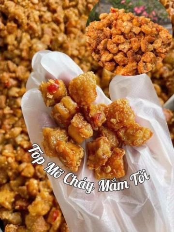 tóp mỡ loại 1 (Nhà làm) Trọng lượng 500gr(Tặng 2 bịch ớt rim)