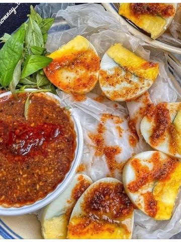 Bánh tráng chấm muối sệt( bánh phơi sương ủ bơ)
