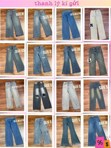 357C_quần jean suông dài nữ sale.