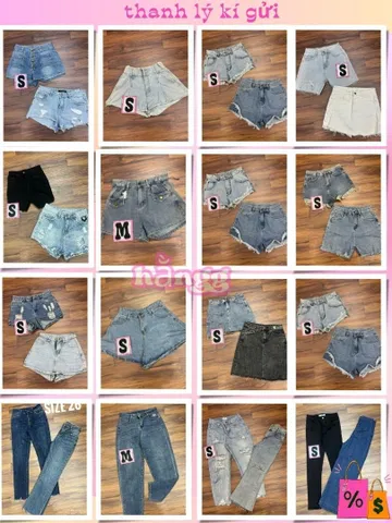161_MUA 3C GIÁ 19K_sale combo quần jean đùi,dài nữ.