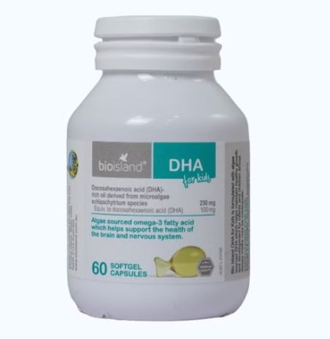 [Nhập khẩu] Viên uống Bioisland DHA For Kids Bổ Sung DHA Giúp Cải Thiện Trí Não và Thị Lực Cho Trẻ (Hộp 60 viên)