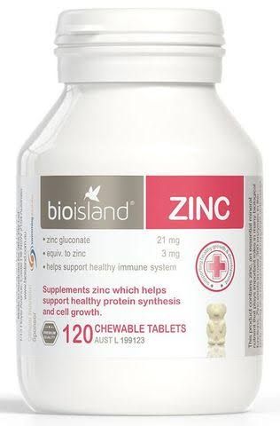 [Nhập khẩu] Viên uống Bioisland Zinc For Kids Bổ Sung Kẽm Cho Trẻ (Hộp 120 viên)