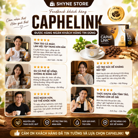 Cà Phê Caphelink New - Thức Uống Tăng Năng Lượng, Tỉnh Táo, Hỗ Trợ Đề Kháng Từ Thiên Nhiên 100g