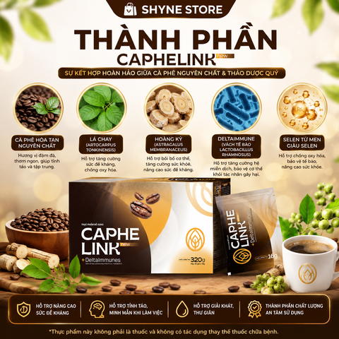 Cà Phê Caphelink New - Thức Uống Tăng Năng Lượng, Tỉnh Táo, Hỗ Trợ Đề Kháng Từ Thiên Nhiên 100g