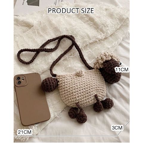 Túi len hình cừu sản phẩm handmade dễ thương, túi len trẻ em