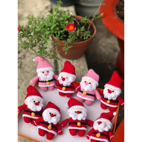 Móc khóa ông già noel len treo balo, túi xách, làm quà tặng