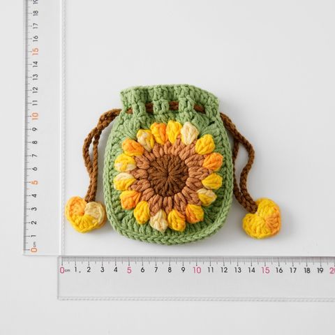 Túi len dây rút handmade, Túi len đựng tiền tai nghe, ví nhỏ