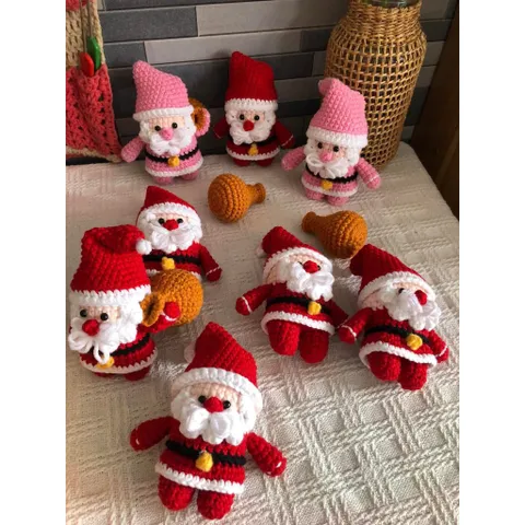 Móc khóa ông già noel len treo balo, túi xách, làm quà tặng