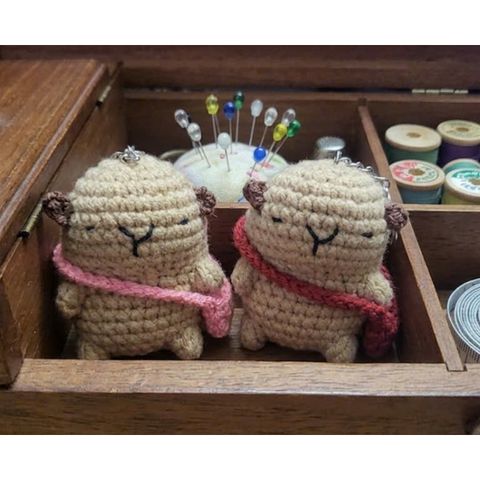 Móc Khóa Len Capybara Đeo Cặp Handmade Dễ Thương - Quà Tặng Trang Trí Cặp Sách, Túi Xách, Chìa Khóa