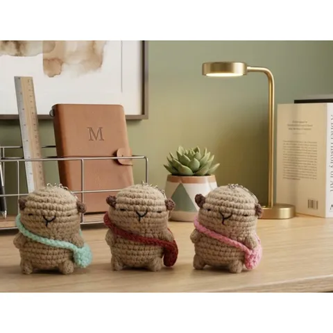 Móc Khóa Len Capybara Đeo Cặp Handmade Dễ Thương - Quà Tặng Trang Trí Cặp Sách, Túi Xách, Chìa Khóa