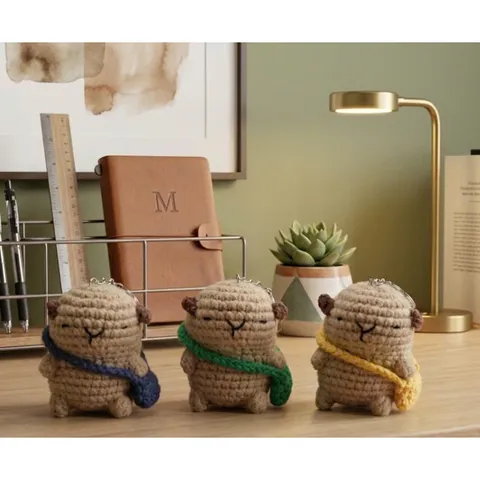 Móc Khóa Len Capybara Đeo Cặp Handmade Dễ Thương - Quà Tặng Trang Trí Cặp Sách, Túi Xách, Chìa Khóa