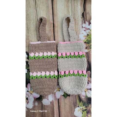 Túi Đựng Bình Nước Bằng Len Móc Handmade