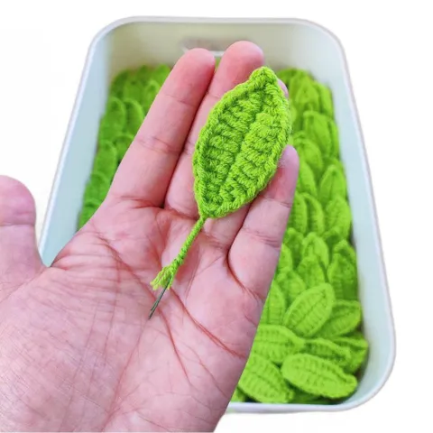 Combo 10 phôi lá len móc sẵn