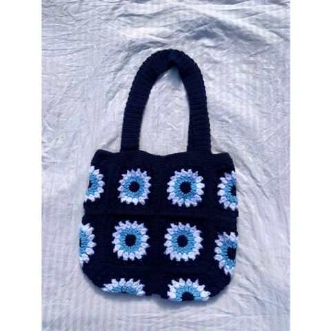 Túi Len Ghép Ô Vuông Handmade Có Dây Kéo – Túi Đeo Vai Thời Trang, Đựng Điện Thoại, Ví Tiện Lợi