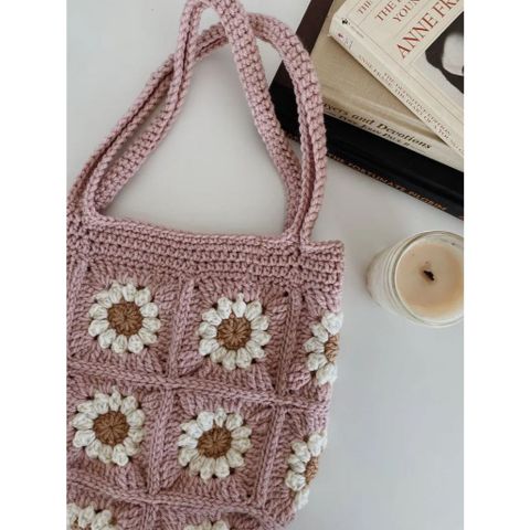Túi Len Ghép Ô Vuông Handmade Có Dây Kéo – Túi Đeo Vai Thời Trang, Đựng Điện Thoại, Ví Tiện Lợi