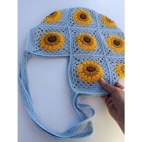 Túi len handmade ghép ô vuông kiểu tote