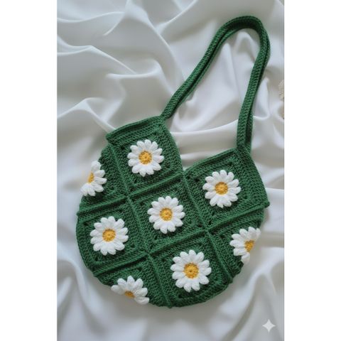 Túi len handmade ghép ô vuông kiểu tote