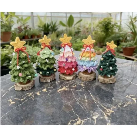 Cây thông noel len trang trí bàn làm việc, làm quà tặng