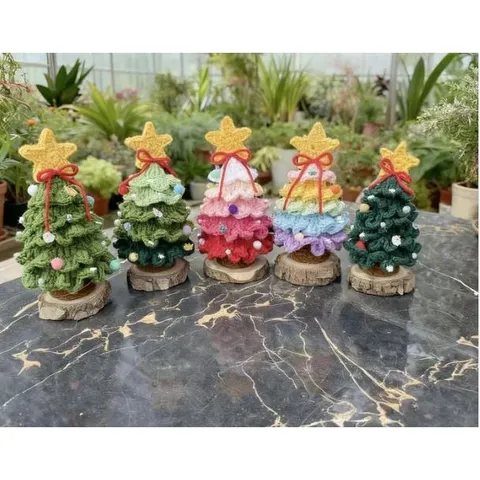 Cây thông noel len trang trí bàn làm việc, làm quà tặng