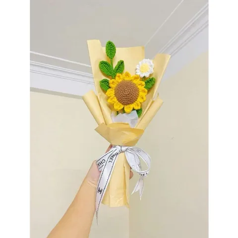 Bó hoa hướng dương len làm quà tặng (bó 3 bông)