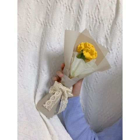 Bó hoa cẩm chướng len 1 bông dùng làm quà tặng
