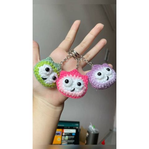 Móc khóa len lửa và nước treo balo, làm quà tặng