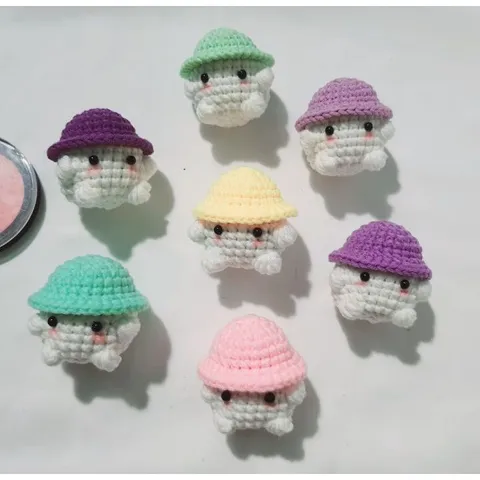 Móc khoá Bé nấm Chonky Mushie bằng len handmade