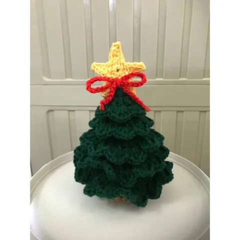 Chậu len cây thông noel len dùng làm quà tặng, trang trí bàn làm việc