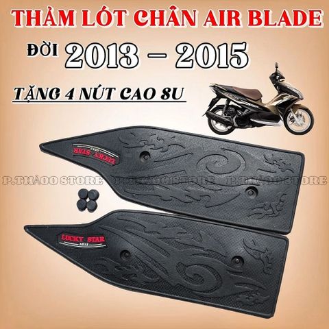 ( Tặng ốc ) AB 13, Thảm Lót Sàn  Air Blade 2013 2014 2015 Cao Su Dày Chống Trượt Bảo Vệ Sàn Xe AB