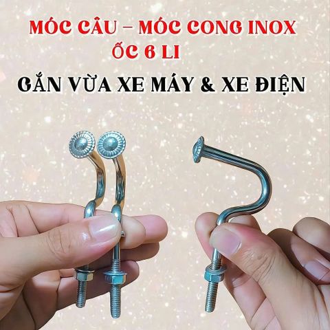 Móc treo đồ xe máy, MÓC CÂU - MÓC CONG inox titan gắn xe máy cho các dòng xe số (wave ,fu ,dream,..vv) xe ga AB .vv