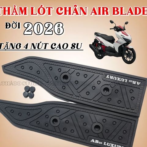 (Tặng Ốc ) AB 26 Dày, Thảm lót sàn Air Blade 2026 Loại Dày, Cao Su – Lót Chân Xe AB 2026 Form Zin