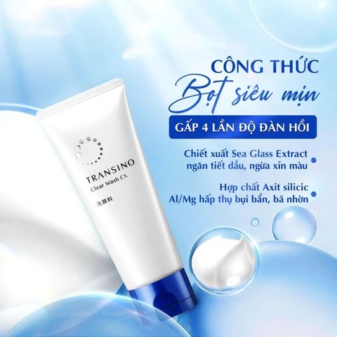 Sữa rửa mặt dưỡng trắng, ngăn ngừa nám Transino Clear Wash EX 100g