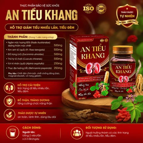 An Tiểu Khang – Hỗ Trợ Tiểu Đêm, Tiểu Nhiều Lần, Tiểu Rắt, Bổ Thận (Hộp 30 Viên)