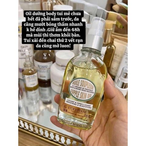 Dầu dưỡng thể body oil hạnh nhân dùng thử chiết 10ml cho da căng bóng mềm mịn