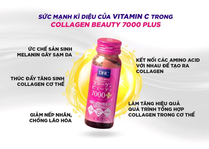 Collagen nước DHC Collagen Beauty 7000 Plus-Combo 3 hộp (30 lọ)