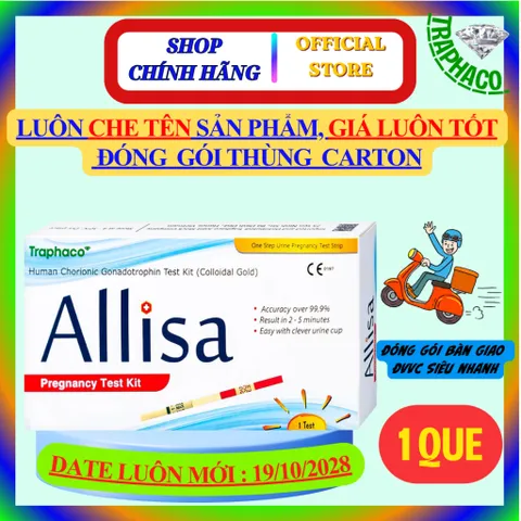 [Che tên] Combo 1/3/5/7 Que thử thai bản to Traphaco, Chính xác test thử thai sớm nhanh Allisa