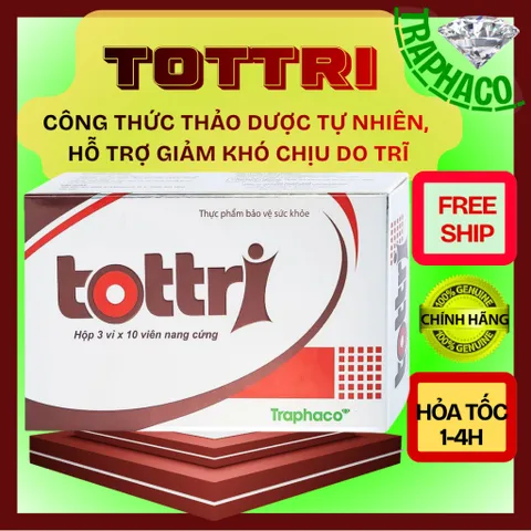Viên uống Tottri Traphaco hỗ trợ làm co các búi trĩ, bền vững thành mạch (Hộp 30 viên)