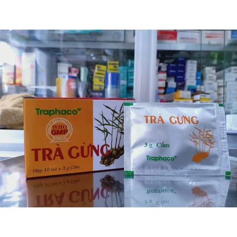 Combo 10-20 Hộp Trà Gừng Trapha hỗ trợ điều trị đau bụng, ỉa lỏng do lạnh, người nhiễm lạnh