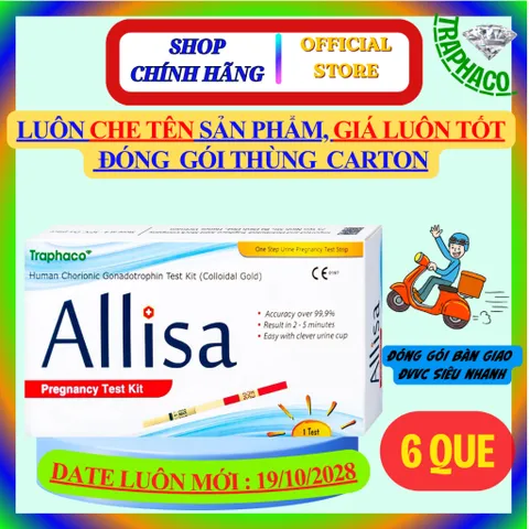 [Che tên] Combo 2/4/6/8/9/10 Que thử thai bản to Traphaco, Chính xác test thử thai sớm nhanh Allisa