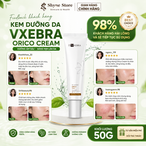 Kem dưỡng da Vxebra Orico Cream 50g dưỡng ẩm sâu, hỗ trợ mờ thâm nám, sáng da